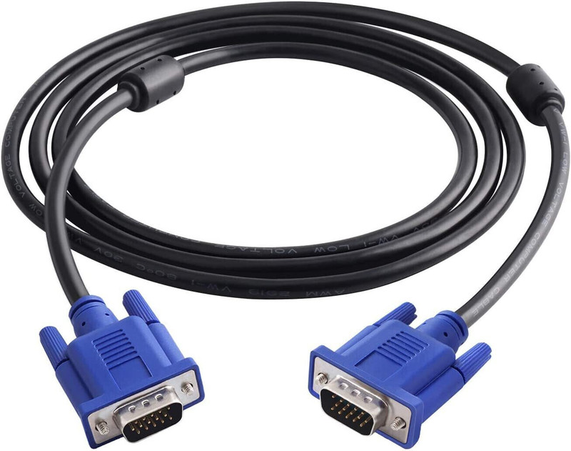 TERABYTE  TV-out Cable VGA to VGA Cable 1.5 Meter Support PC/Monitor/LCD/LED VGA to VGA Cable(Black, For Computer, 1.5 m)
