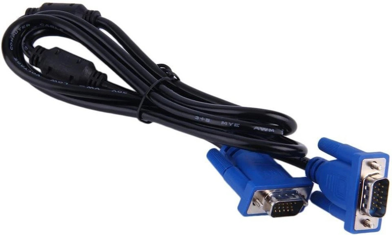 BKC TV-out Cable VGA CABLE 15PIN MALE TO MALE 1.5M VGA CABLE(Blue&Black, For Computer)