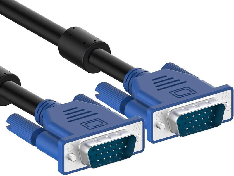 BALRAMA TV-out Cable VGA Cable 1.5M for LAPTOP MONITOR PRINTER CPU SCANNER SMART TV etc(Black, For Computer, 1.5 m)