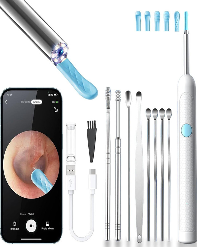 Kripara Sales Ear Wax Removal Tool Kit with HD Camera Wifi Connection Reusable Endoscope Tool