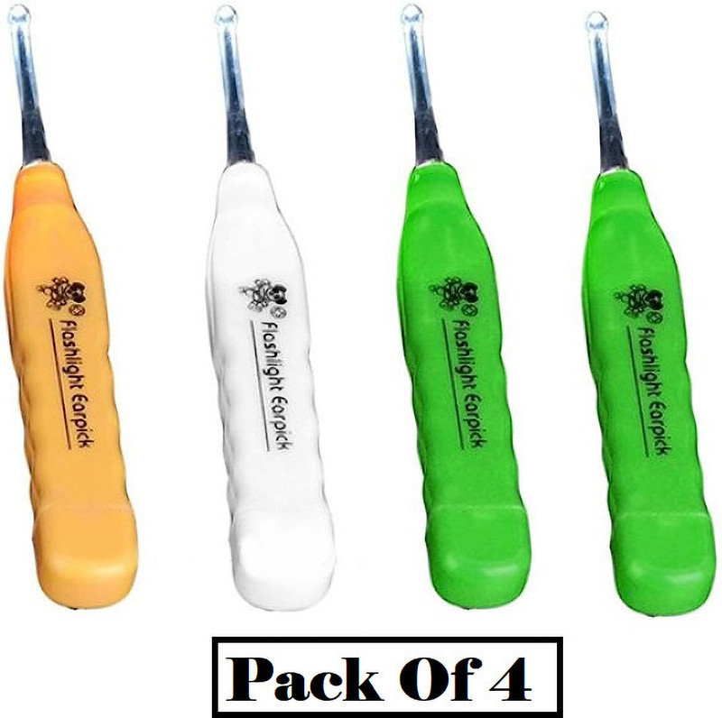 FlyTouch (4Pcs) Led Ear Cleaner Lighted Earpick Safety Cleaner Tool Flashlight Earpick
