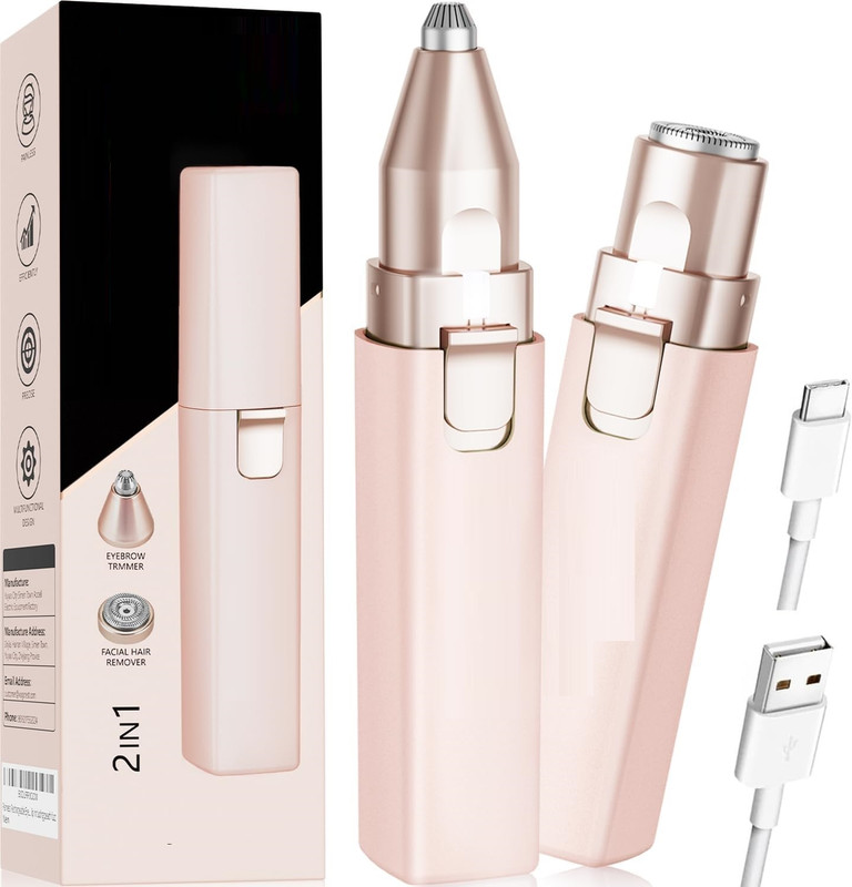 Sarchase Eyebrow Trimmer for Women 2 in 1 Wireless USB Rechargeable Facial Hair Remover
