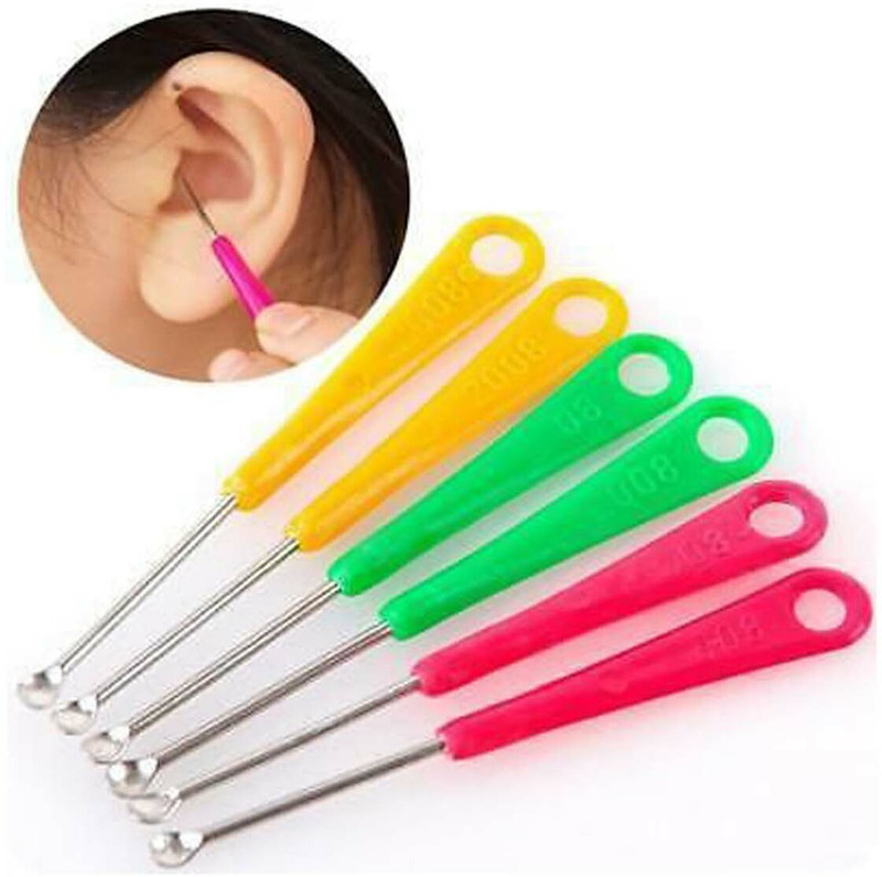 lookat 6pcs Colorful Mini Earpick Curette Portable Ear Wax.
