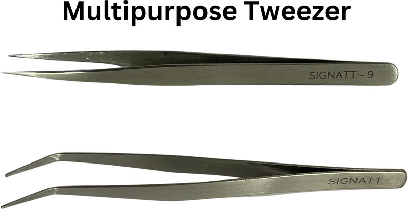 SIGNATT Premium Quality Stainless Steel Tweezer Set Of 2 Pc