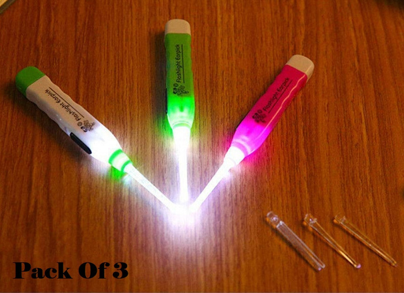 Buyer Choice (3Pcs) Flashlight Led Earpick Ear Cleaning Tools For Baby Adults Safety Ear Care