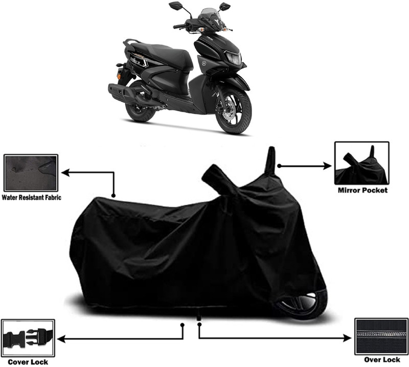 Amexride Two Wheeler Cover for Yamaha(Ray-ZR 125FI BS6, Black)