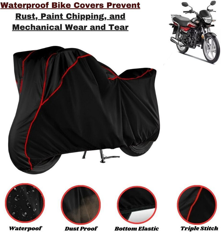 CoverXpert Two Wheeler Cover for Honda(CD 110 Dream, Black, Red)