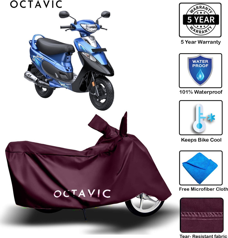octavic Waterproof Two Wheeler Cover for TVS(Scooty Pep+, Maroon)