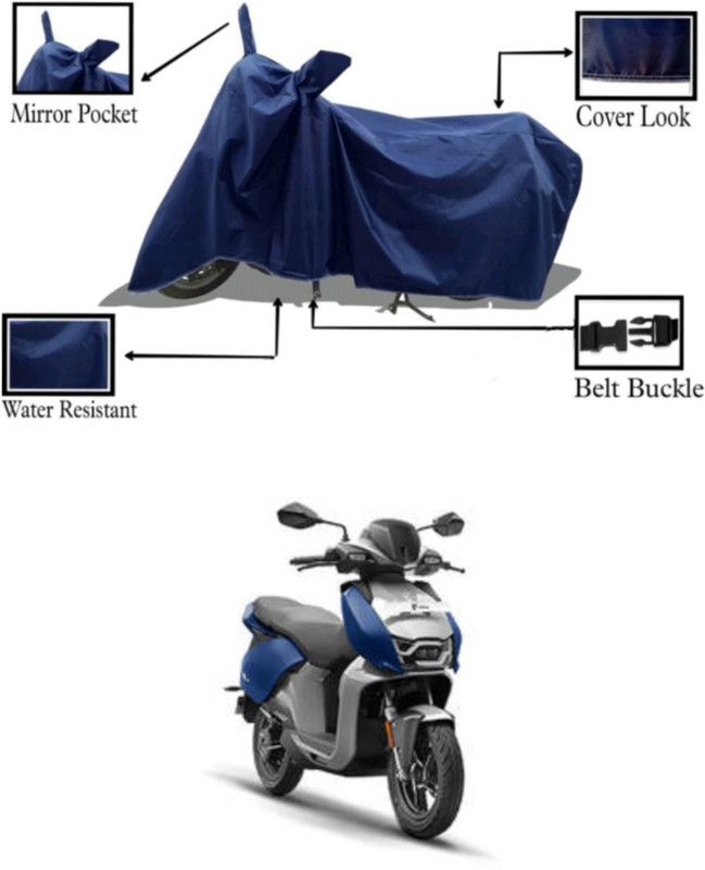 RAQTRO Waterproof Two Wheeler Cover for Hero Electric(Scooty, Blue)