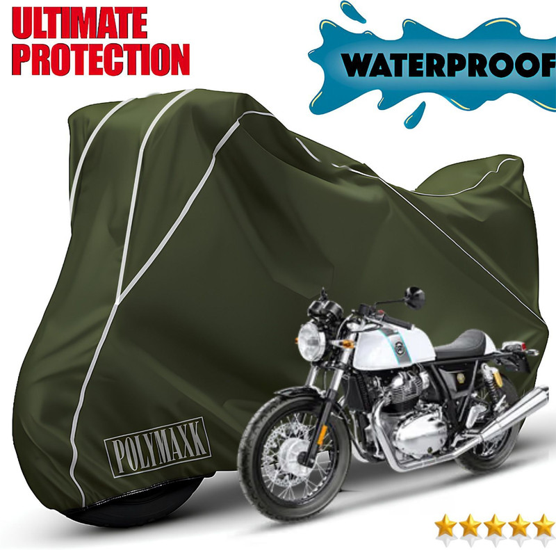 OliverX Waterproof Two Wheeler Cover for Royal Enfield(GT650R, Green, White)