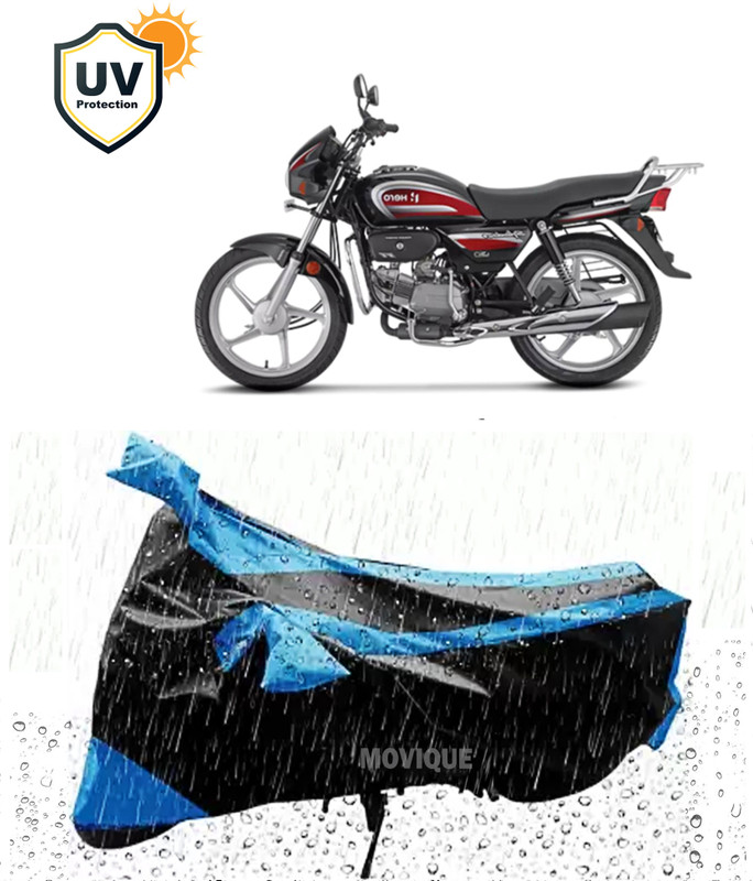 MOVIQUE Two Wheeler Cover for Hero(Splendor Plus, Black)