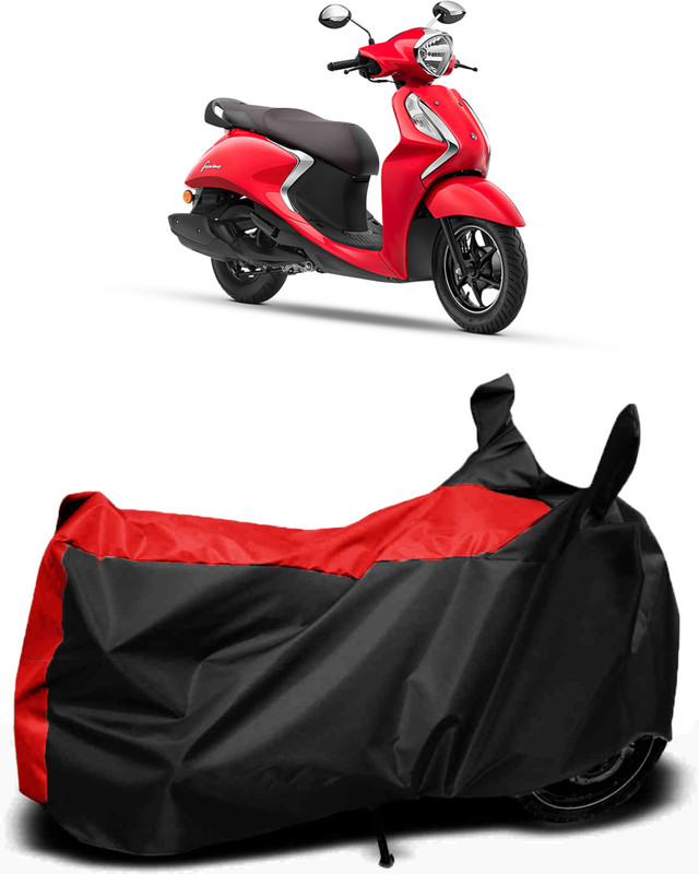 RM Collections Waterproof Two Wheeler Cover for Yamaha(Fascino, Red, Black)