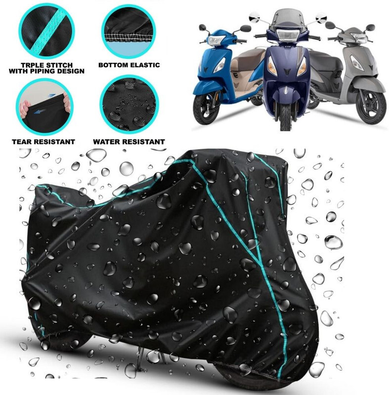 kerwa Waterproof Two Wheeler Cover for TVS(Jupiter 125, Black)