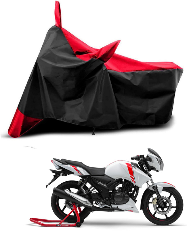 KEDIT Two Wheeler Cover for TVS(Apache RTR 160, Red, Black)