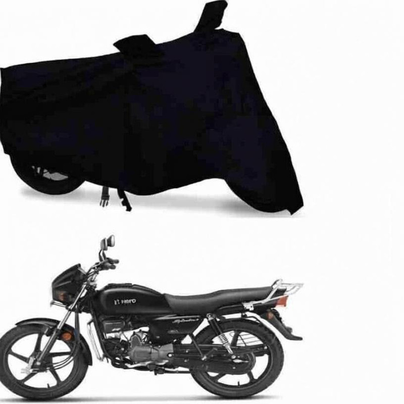 Trendymart Two Wheeler Cover for Hero(Splendor Plus, Black)