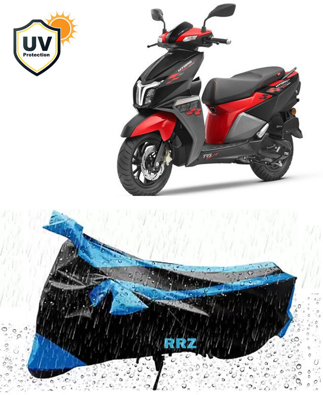 RRZ Waterproof Two Wheeler Cover for TVS(NTORQ, Black, Blue)