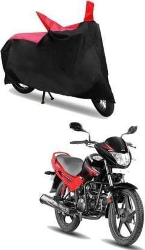 Amozkart Waterproof Two Wheeler Cover for Hero(Glamour, Red, Black)