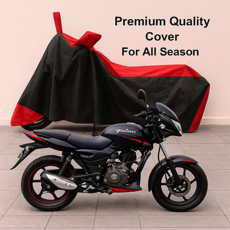 AutoGalaxy Waterproof Two Wheeler Cover for Bajaj(Pulsar 125, Black, Red)