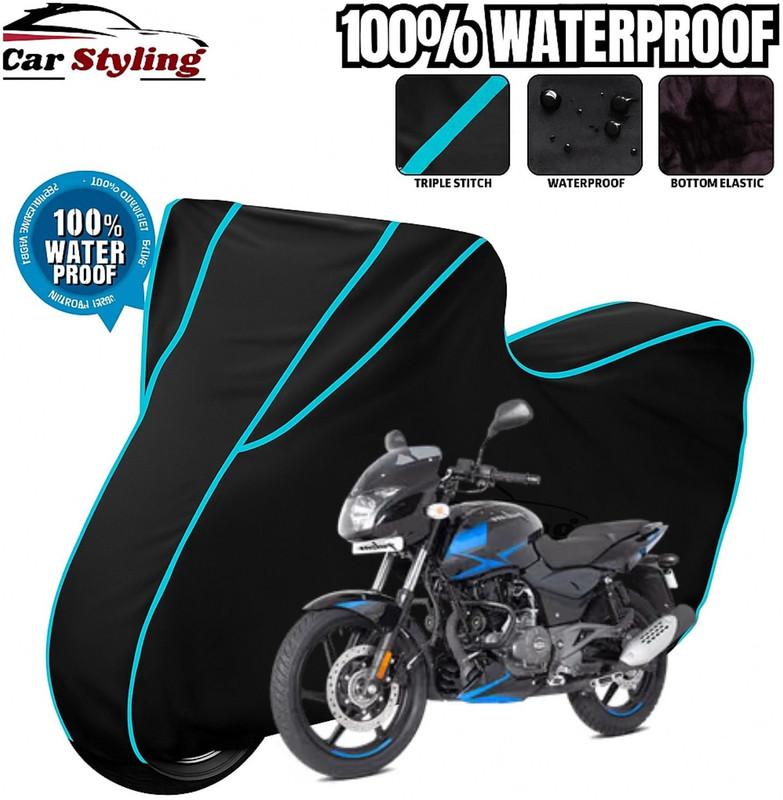 Car Styling Waterproof Two Wheeler Cover for Bajaj(Pulsar, Silver)