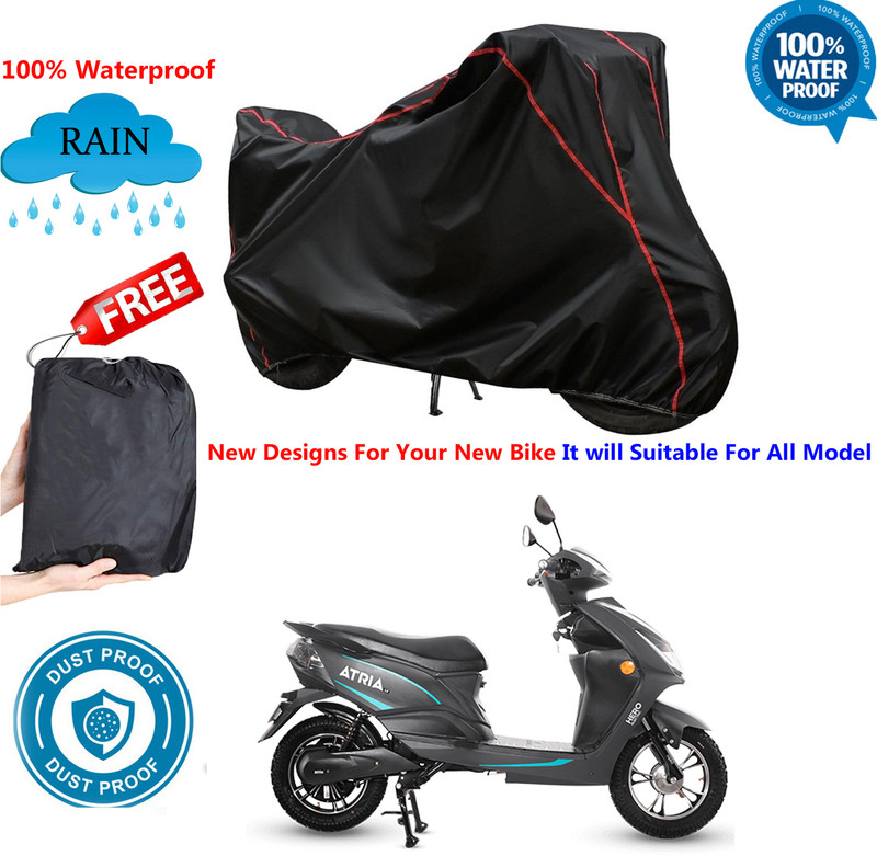 AutoGalaxy Waterproof Two Wheeler Cover for Hero(Electric Atria, Black)