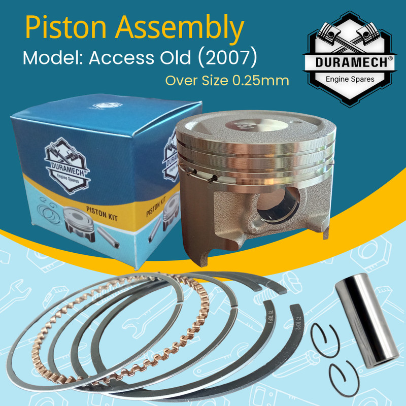 DuraMech Piston Assembly for Access Old (2007) (Over-size: 0.25mm) 125cc Cast