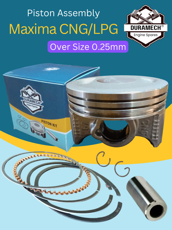 DuraMech Maxima CNG/LPG Piston Assembly - Over size: 0.25mm 10:1 Cast