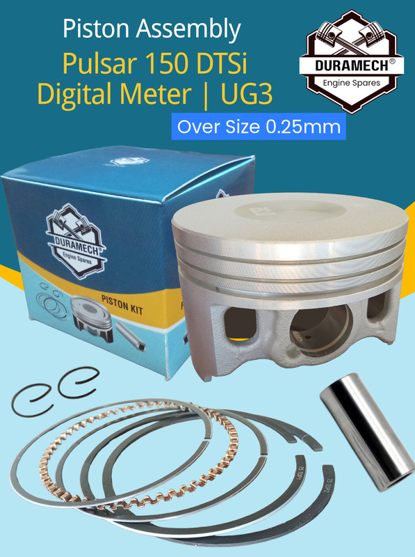 DuraMech Pulsar 150 DTSi Digital Meter UG3 Piston Assembly - Over Size: 0.25mm 10:1 Cast