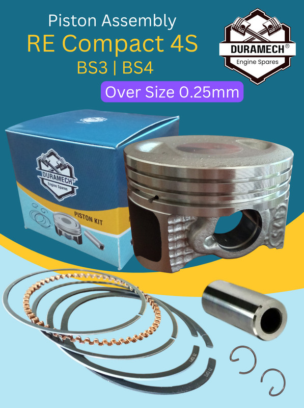 DuraMech Compact RE 4-Stroke BS3 | BS4 Piston Assembly - Over size: 0.25mm 10.4:1 Cast