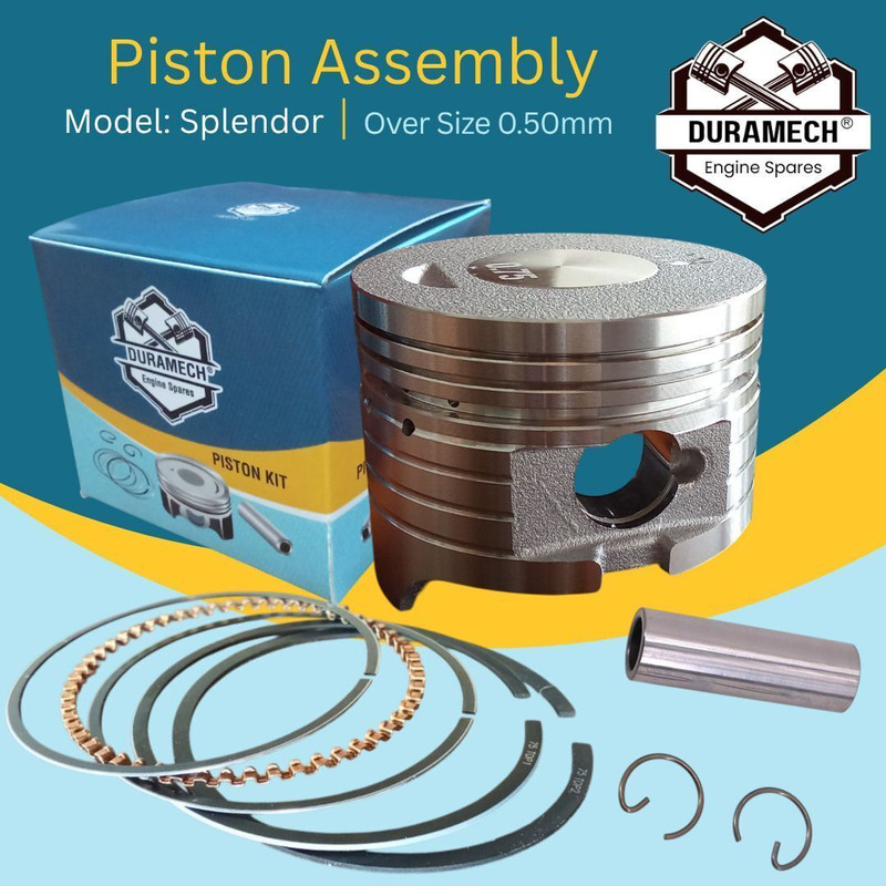 DuraMech Splendor Piston Assembly - Over size 0.50mm 100 Cast