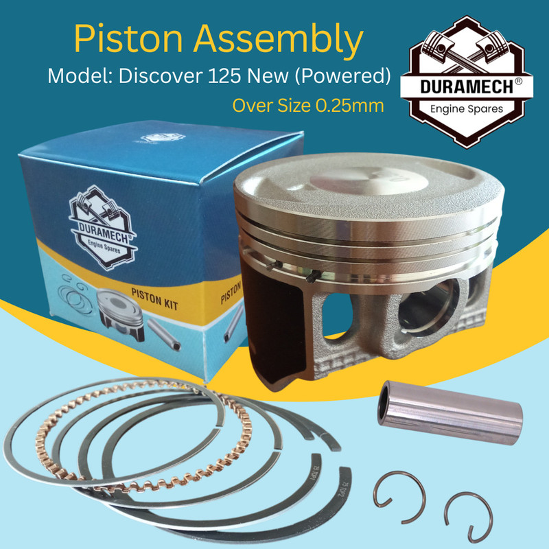 DuraMech Piston Assembly for Discover 125 New (Powered) (Over-size: 0.25mm) 125cc Cast