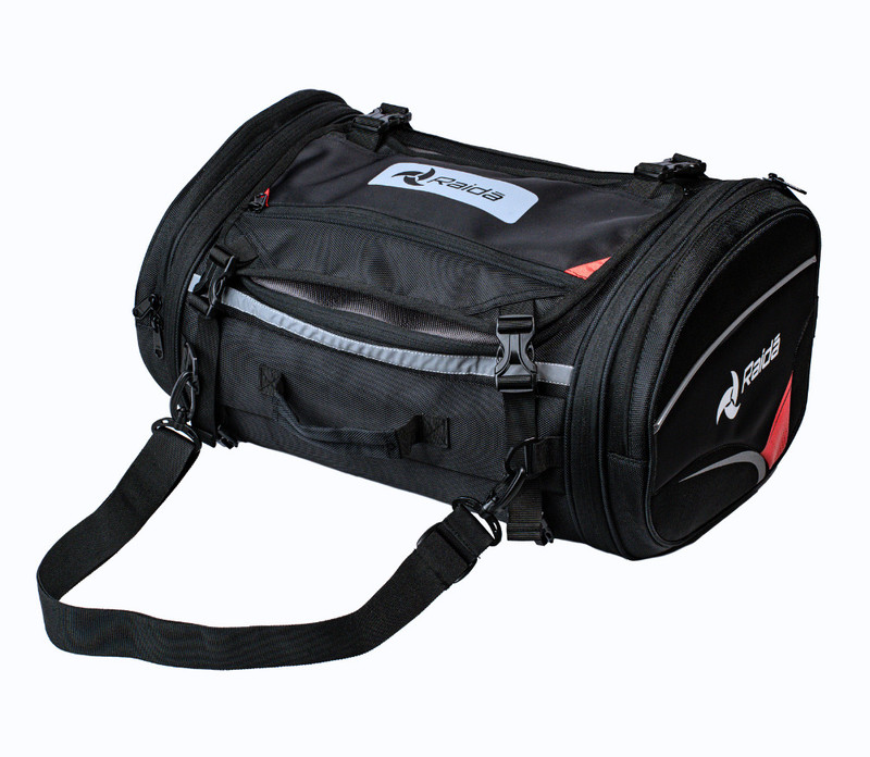 Raida Raida Compass T43 Motorcycle Tail Bag 43L | 1680D Fabric | Rain Cover Included Luggage Box Black Polyester Motorbike Saddlebag(43 L)