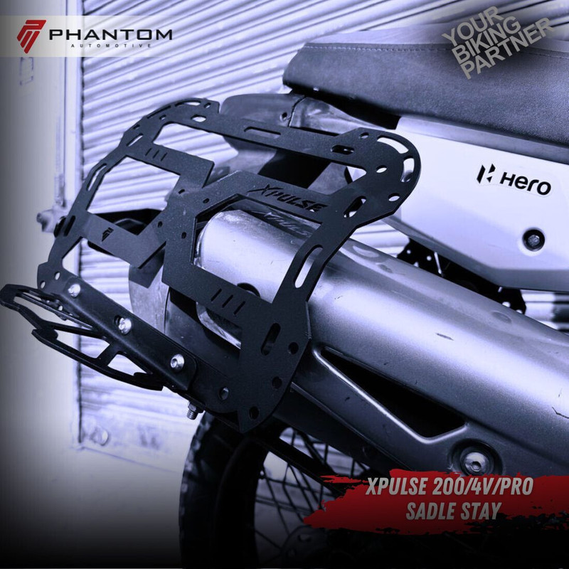 PHANTOM Saddle Bag Black Steel Motorbike Saddlebag