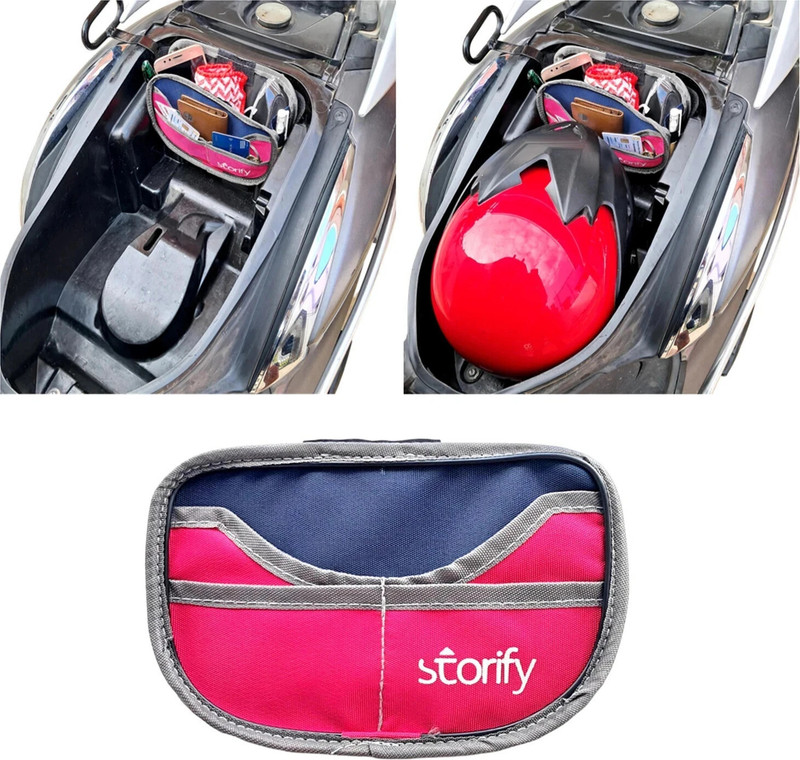 storify Pouch for Scooter Two-Wheeler Under-Seat Storage Saddle Bag Blue Polyester Motorbike Saddlebag(1.9 L)