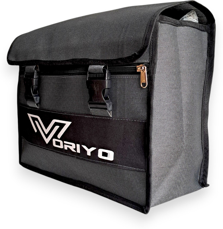 Voriyo Bike Saddle Bag Motorcycle Side Bag use for All Bikes Grey Color (B5D) One-side Grey Fabric Motorbike Saddlebag(15 L)