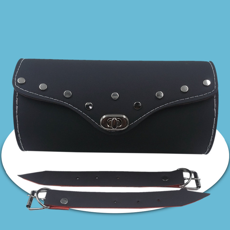 SWIFT7 royal black royal enfield all model's central lock saddle bag made in india One-side Black Leather Motorbike Saddlebag(2.5 L)