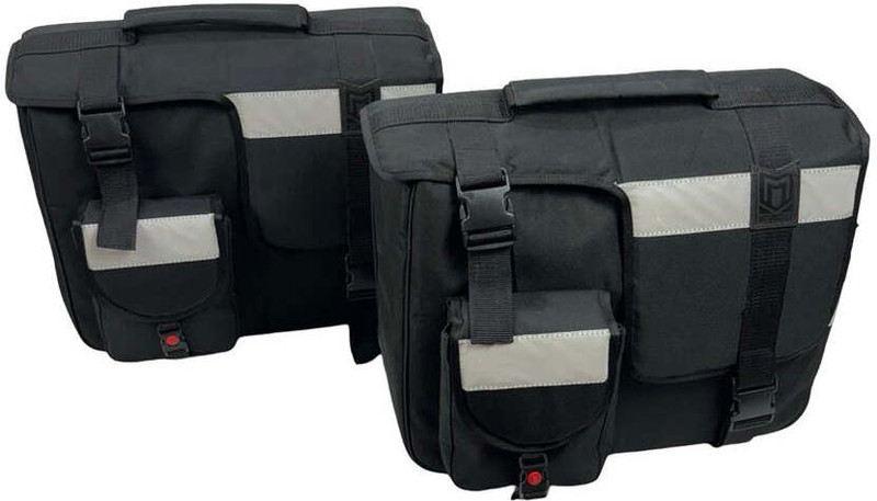 MOTO MARVELS Double-side Black Carbon Fiber Motorbike Saddlebag