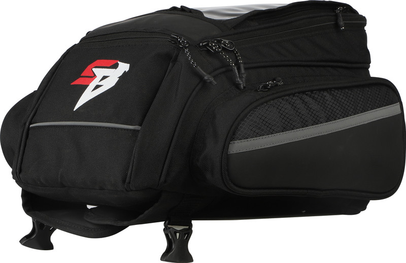 Steelbird Adventure T2 Tank Bag with Transparent Front Screen for Mobile Navigation Luggage Box Black Polyester Motorbike Saddlebag