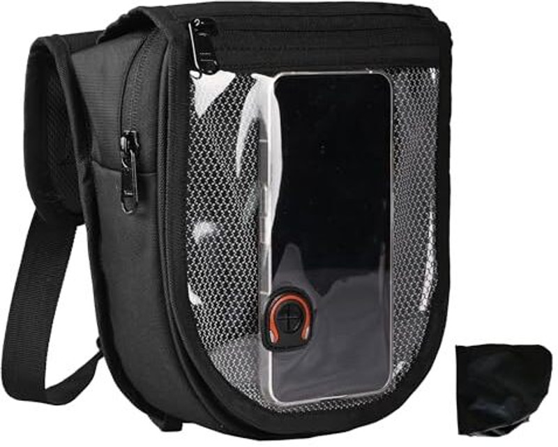 ALLEXTREME Tank Bag with Sling Straps and Waterproof Universal Fit Biking Accessory Luggage Box Black Nylon Motorbike Saddlebag(42 L)