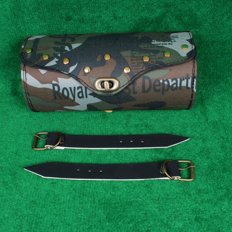MEYOU MEYOU Bullet Centre Lock Army Design Print Tool Bag Leather Finishing One-side Multicolor Nylon, Fabric Motorbike Saddlebag