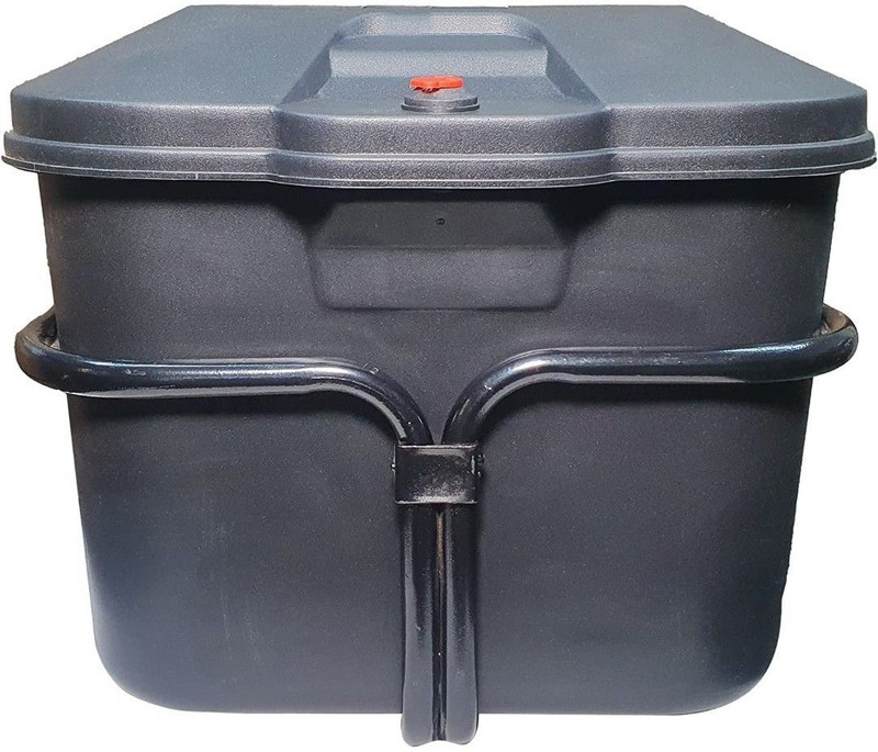RSN WORLD Universal Bike Stylish Side Luggage Holder with Lock [Matte Black] Luggage Box Black Plastic Motorbike Saddlebag