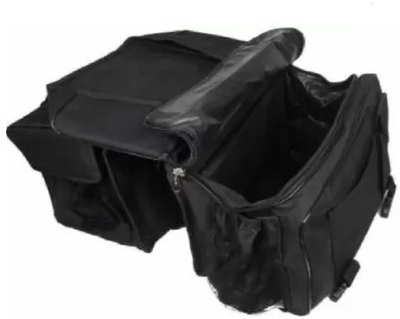 Golden Fox Two Wheeler Double-Side Hanging Saddlebag for All Motorcycles Double-side Black Polyester, Leatherette Motorbike Saddlebag