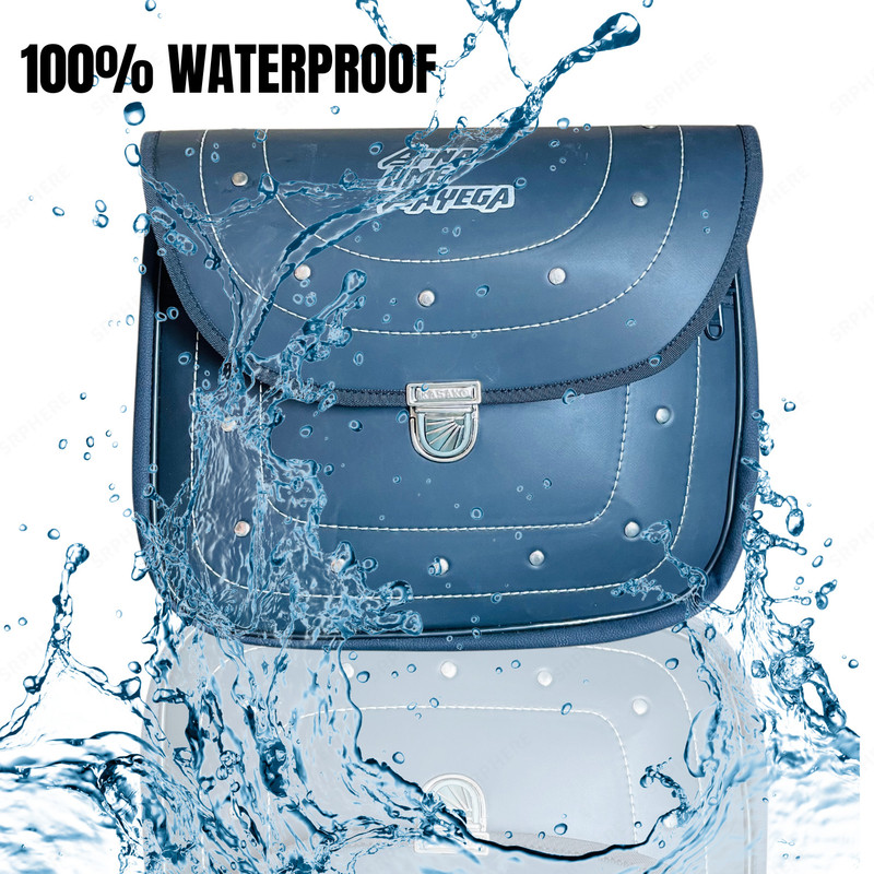 ENEMYT Saddle Bag Blue Leatherette Motorbike Saddlebag