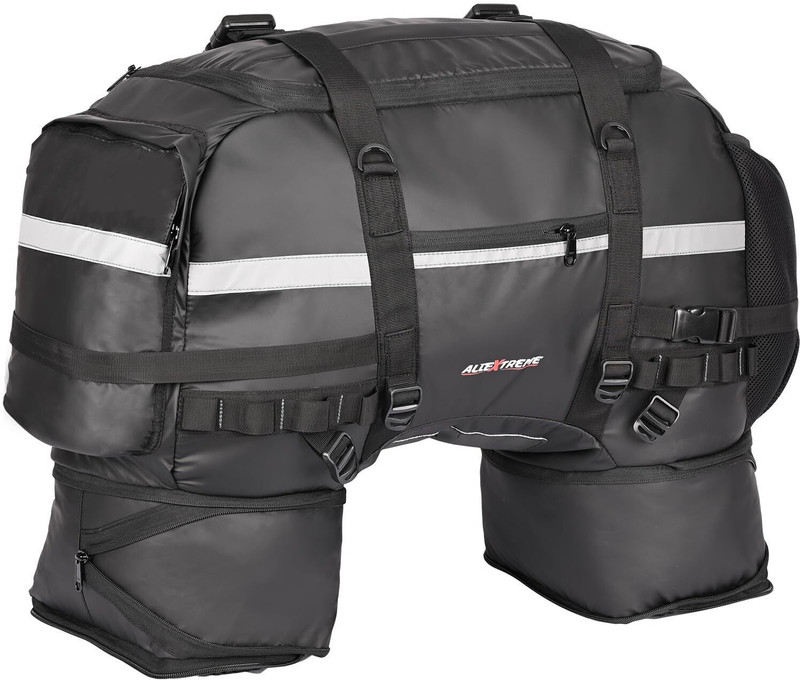 ALLEXTREME Tail Bag Universal Rear Carrier Polyester Saddle Bags for All Sports Luggage Box Black Polyester Motorbike Saddlebag(65 L)