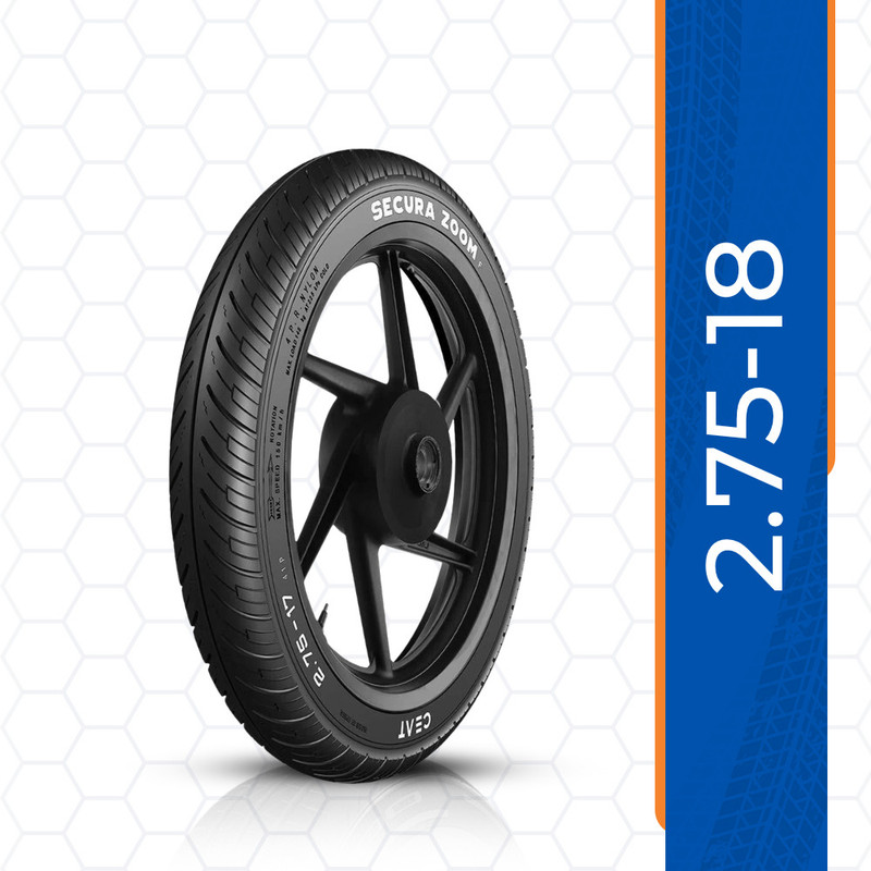 CEAT 2.75-18 SECURA ZOOM F TT 42P 2.75-18 Front Two Wheeler Tyre(Street, Tube)