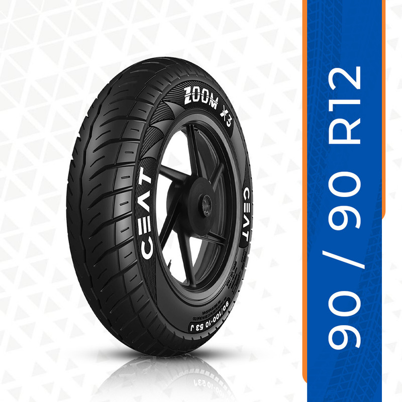 CEAT 90/90 12 zoom x3 90/90 12 Rear Two Wheeler Tyre(Racing Slicks, Street, Tube Less)