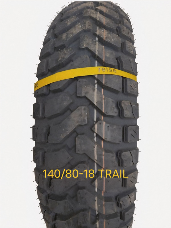 Reise Moto 140/80-R18 TRAIL R 140/80-R18 ( UPSIZE FOR 130/70-R18 ) TRAIL R Rear Two Wheeler Tyre(Racing Slicks, Street, Offroad Knobbies, Tube Less)