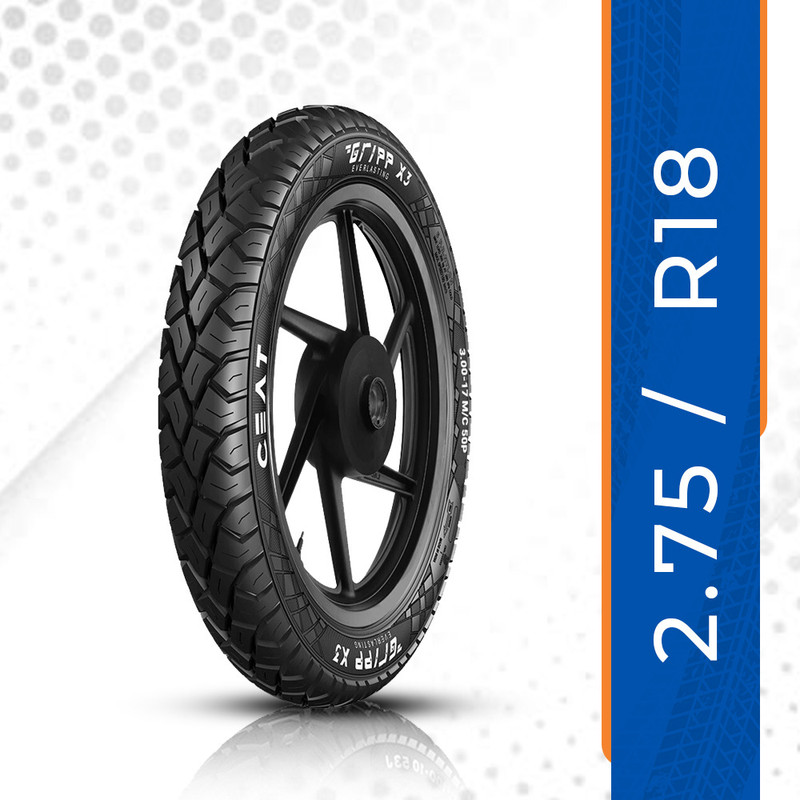 CEAT GRIPP X3 TT 48P 2.75-18 Rear Two Wheeler Tyre(Street, Tube)