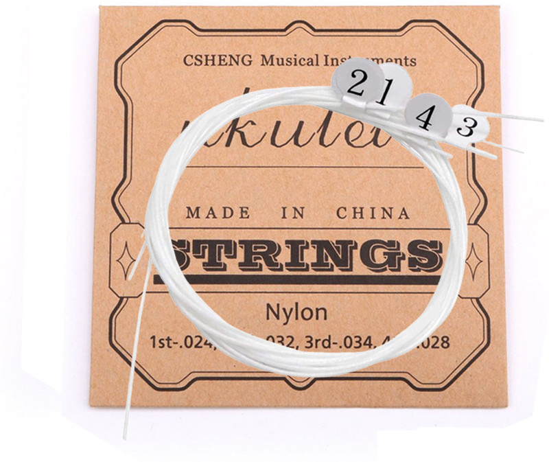 amg digital 4 White Nylon Ukulele Strings Set Replacement Ukulele Strings True Tone, 1-A,2-E,3-C,4-G for Soprano, Concert, Tenor Concert Ukelele Strings