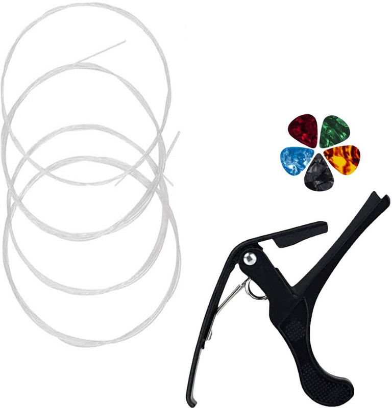 TechBlaze Ukulele String Set with Quick Change Guitar Capo for Acouctic Electric Guitars Concert Ukelele Strings