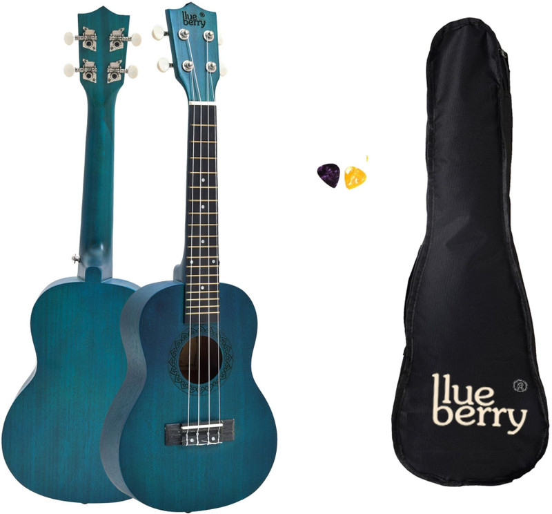BLUEBERRY UK-10-Blue Concert Body Sapele and Mahogany Concert Ukulele(Overall Length - 62 cm)